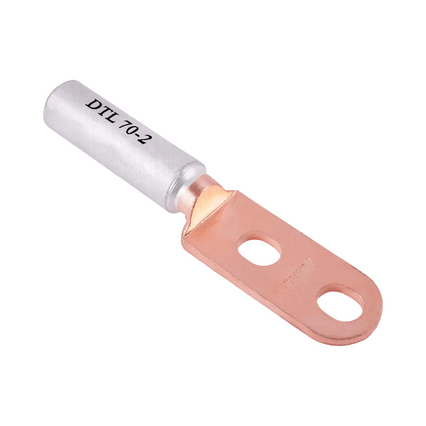 Cosse de c&acirc;ble bim&eacute;tallique &agrave; double trou DTL-2, t&ecirc;te ronde